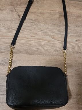 FREE WiTH PURCHASE  Black Crossbody Bag with Gold Chain Strap